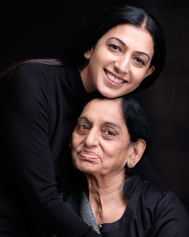 mother and daughter in black outfits